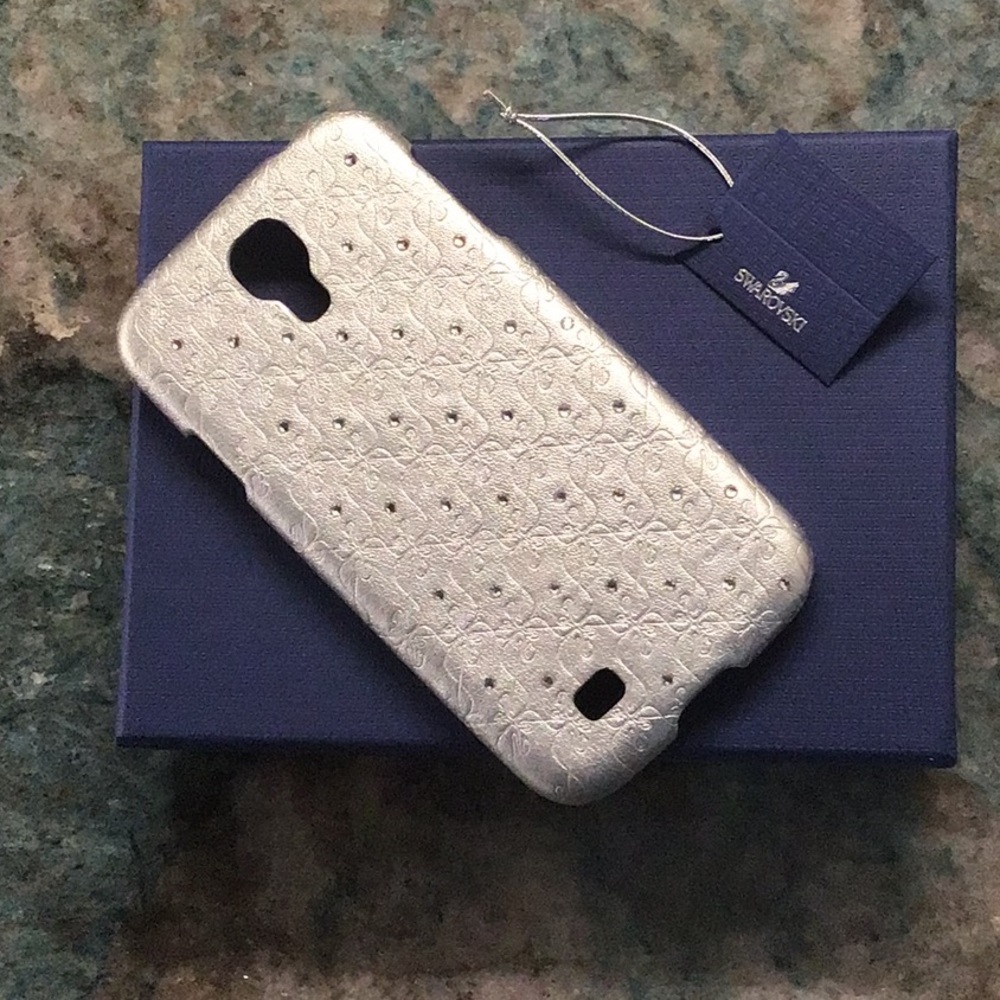 Swarovski Swan Flower Silver Samsung Galaxy S4 Phone Case